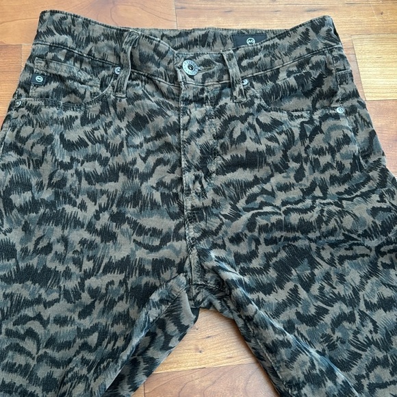 AG Adriano Jeans animal print Farrah High Rise Velvet Skinny Ankle Corduroy 24 - Picture 10 of 14